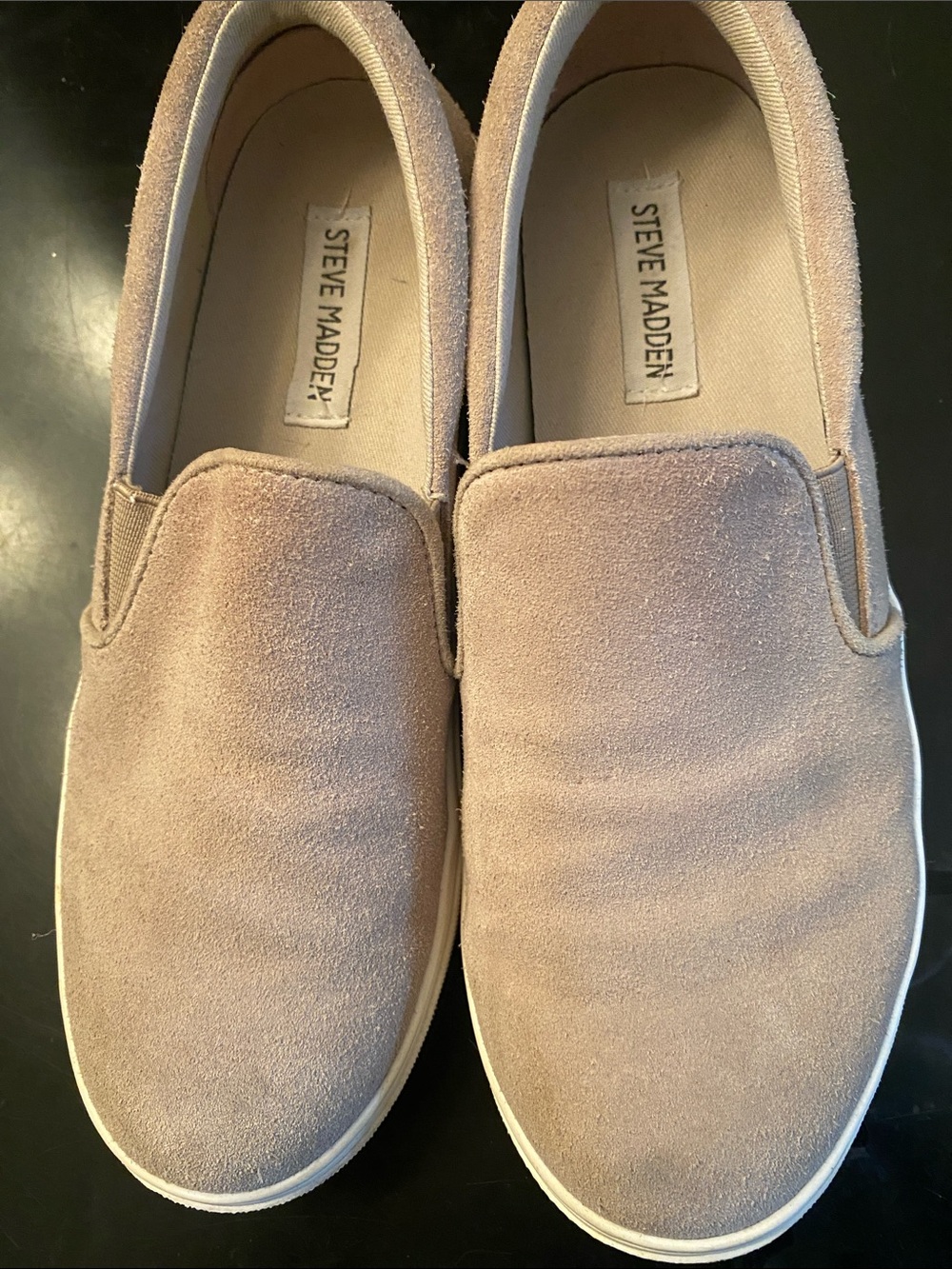 Steve Madden Women’s Slip-On Suede Sneakers in Taupe/Beige. size 8